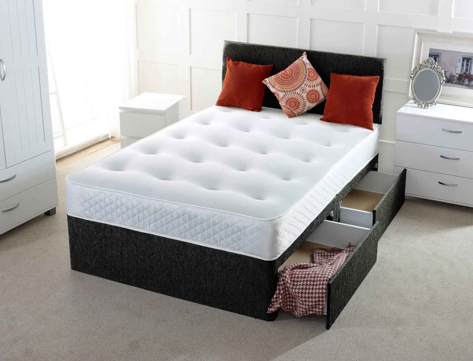 Plush Velvet Chesterfield Divan Bed with Storage | Luxury Upholstered Bed Frame